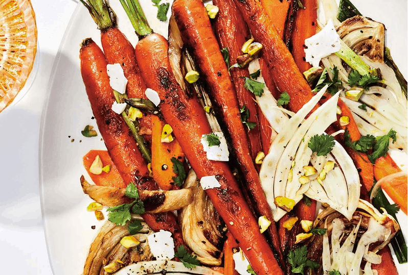 Raw Roasted Carrots Fennel